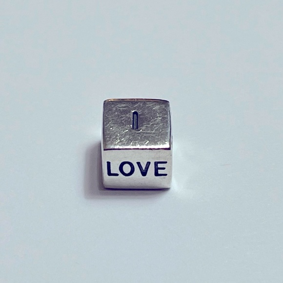 Retired Pandora Sterling Silver/14k gold “I Love You” block charm. - Picture 3 of 6